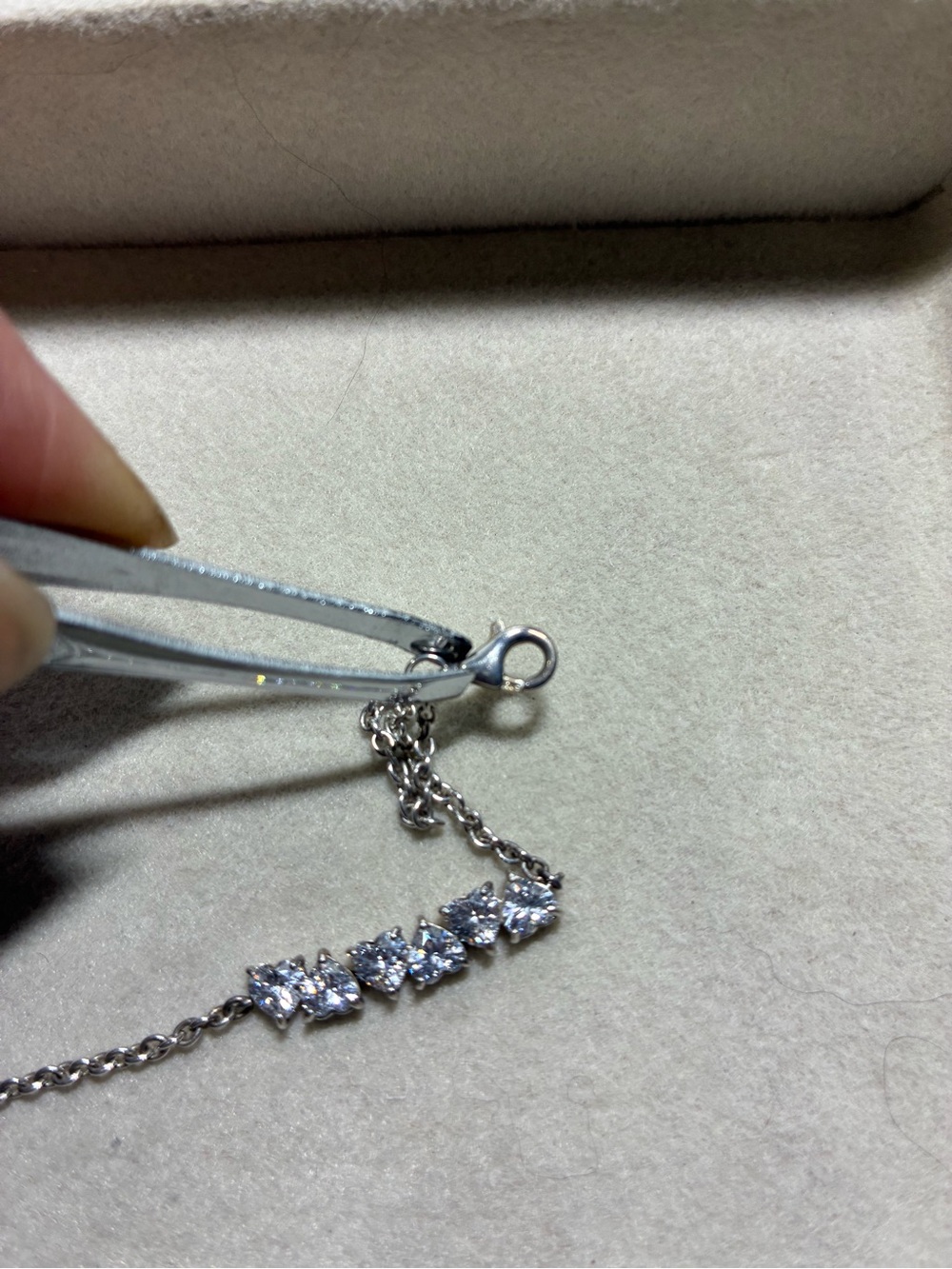Pandora Silver Bracelet with Sparkling heart Stones
